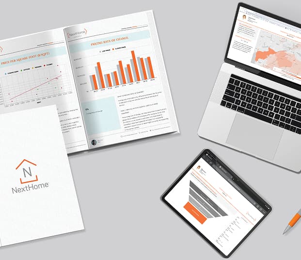 Mockup of a buyer presentation in print and digital